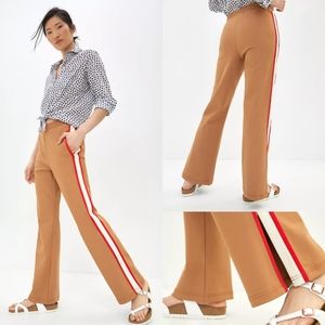 Worn 3-4 times! Anthropologie Tan Track Pants w Tuxedo stripes